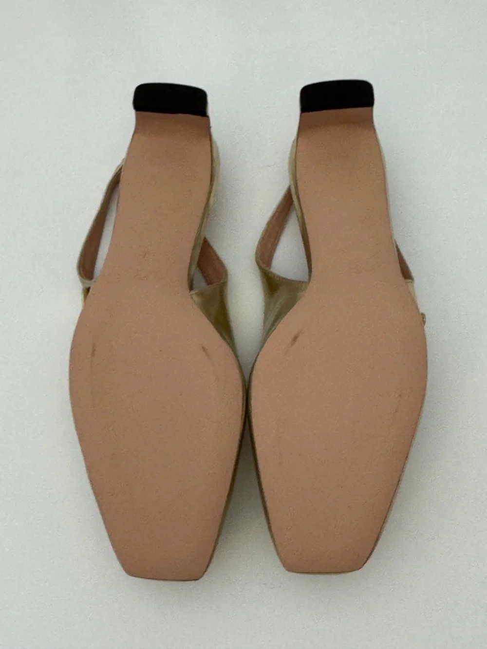 Gold Slingback Low Block Heel Mary Jane for Women
